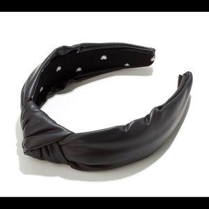 Lele Sadoughi Black Faux Leather Headband